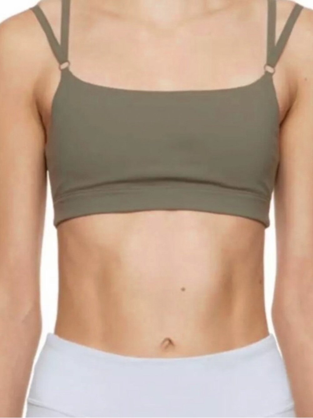 Outdoor Voices Olive Green Strappy Sports Bra